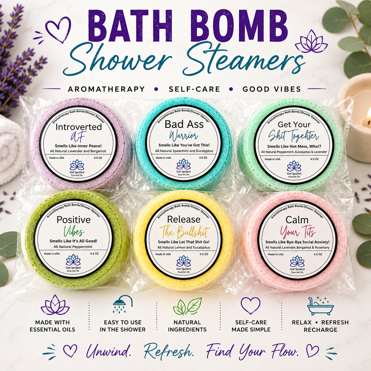 Sassy Bath Bombs/Shower Steamers
