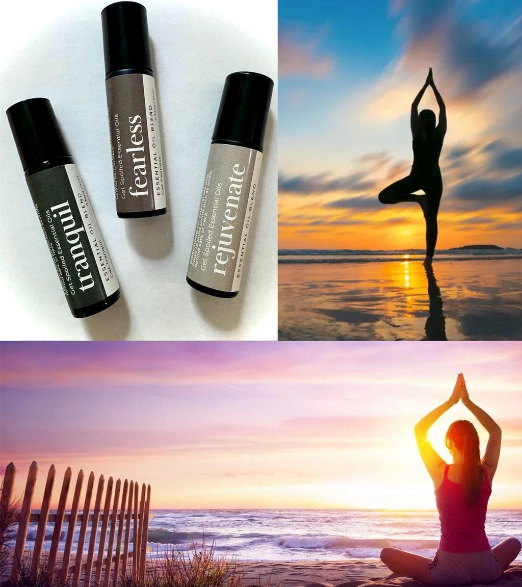 Yoga Essential Oil Roll On Trio, Relaxation Self-care, Aromatherapy Gift Set