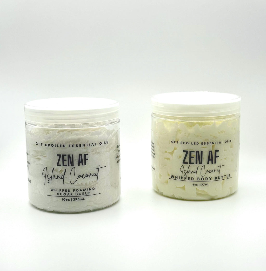 Zen AF Whipped Foaming Sugar Scrub & Body Butter – Exfoliating, Moisturizing, Spa Gift for Her