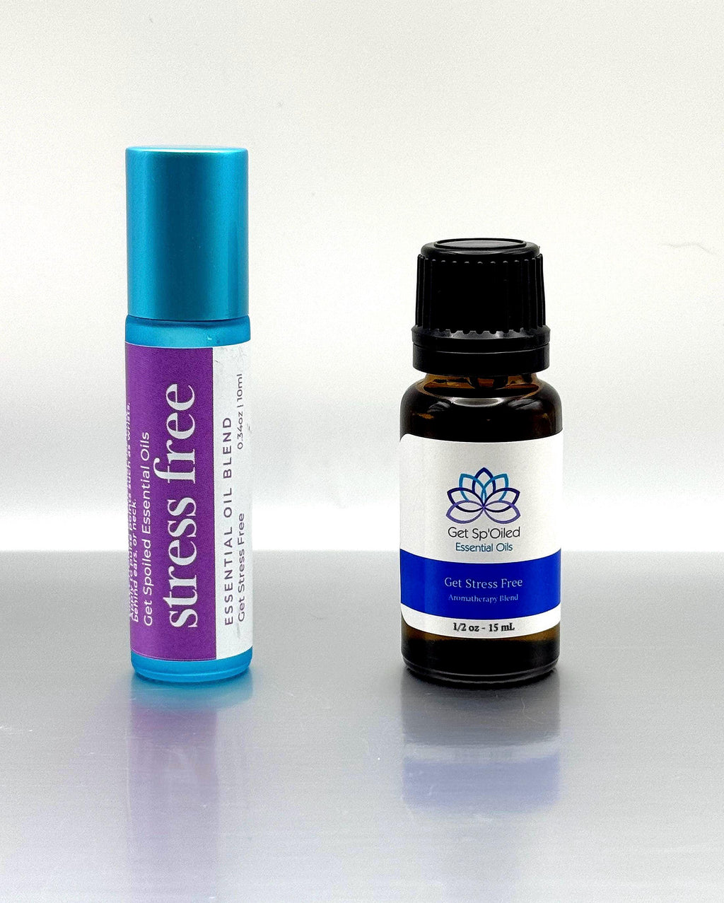 Stress Relief Essential Oil Set – Lavender, Lime, Sandalwood (Diffuser & Roll-On)