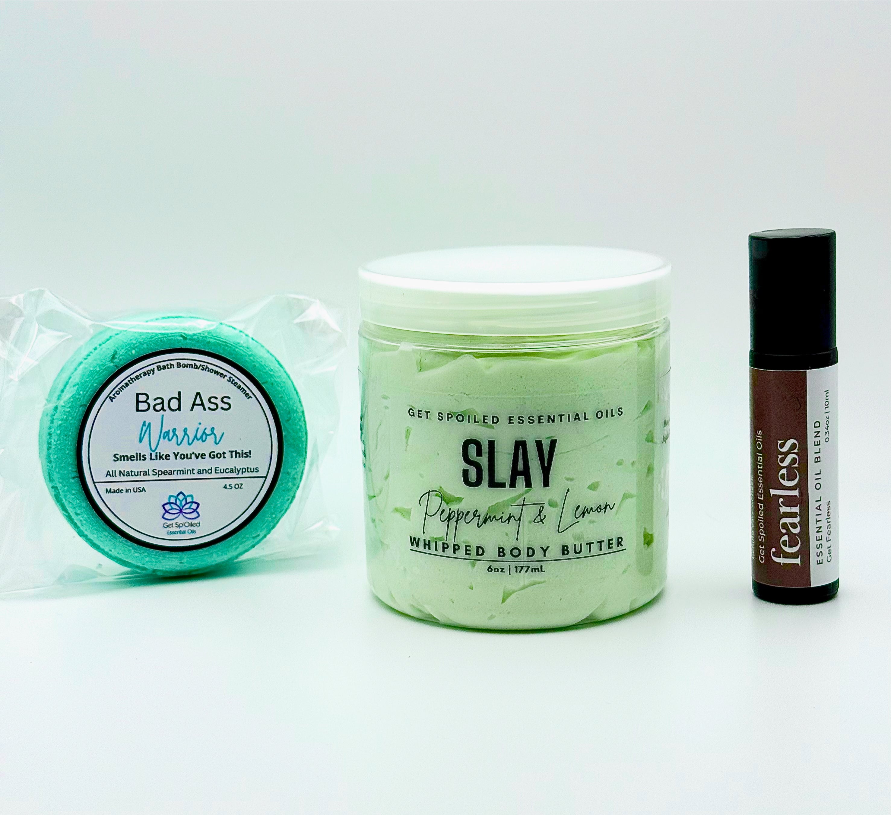 Bad Ass Warrior Self Care Gift Set – Body Butter, Bath Bomb & Essential Oil