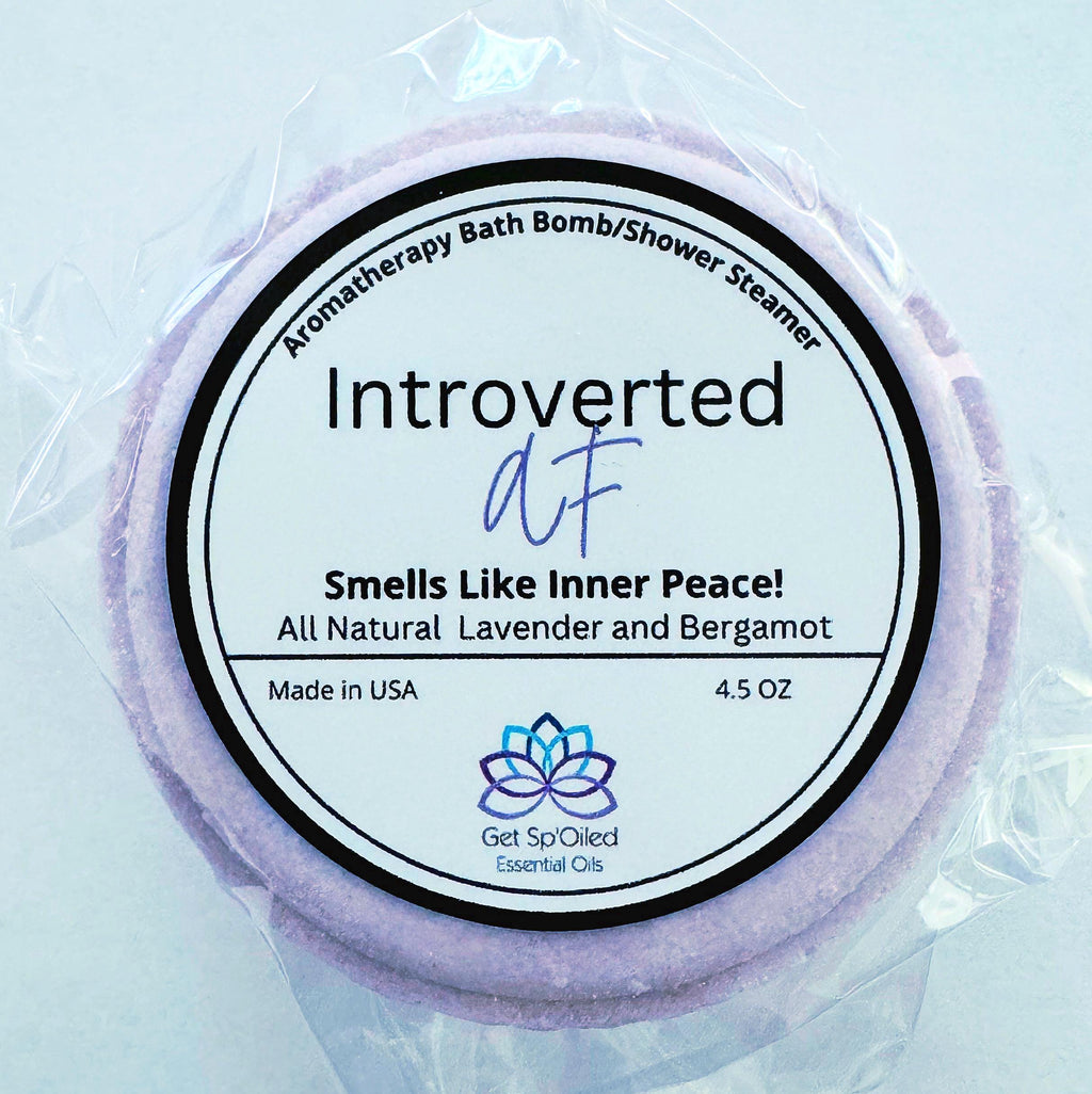 Introverted AF Bath Bomb/Shower Steamer – Lavender & Bergamot, Funny Self-Care Gift for Homebodies