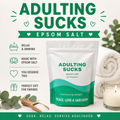 Adulting Sucks Epsom Salt Soak –  Funny Self-Care Bath Gift for Her