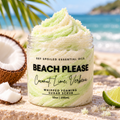 Beach Please Coconut Lime Verbena Sugar Scrub, 10oz Whipped Foaming Exfoliating Body Cleanser