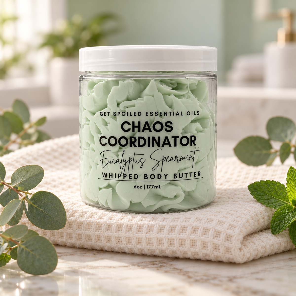 Chaos Coordinator Self Care Duo, Eucalyptus Spearmint Sugar Scrub and Body Butter Gift Set
