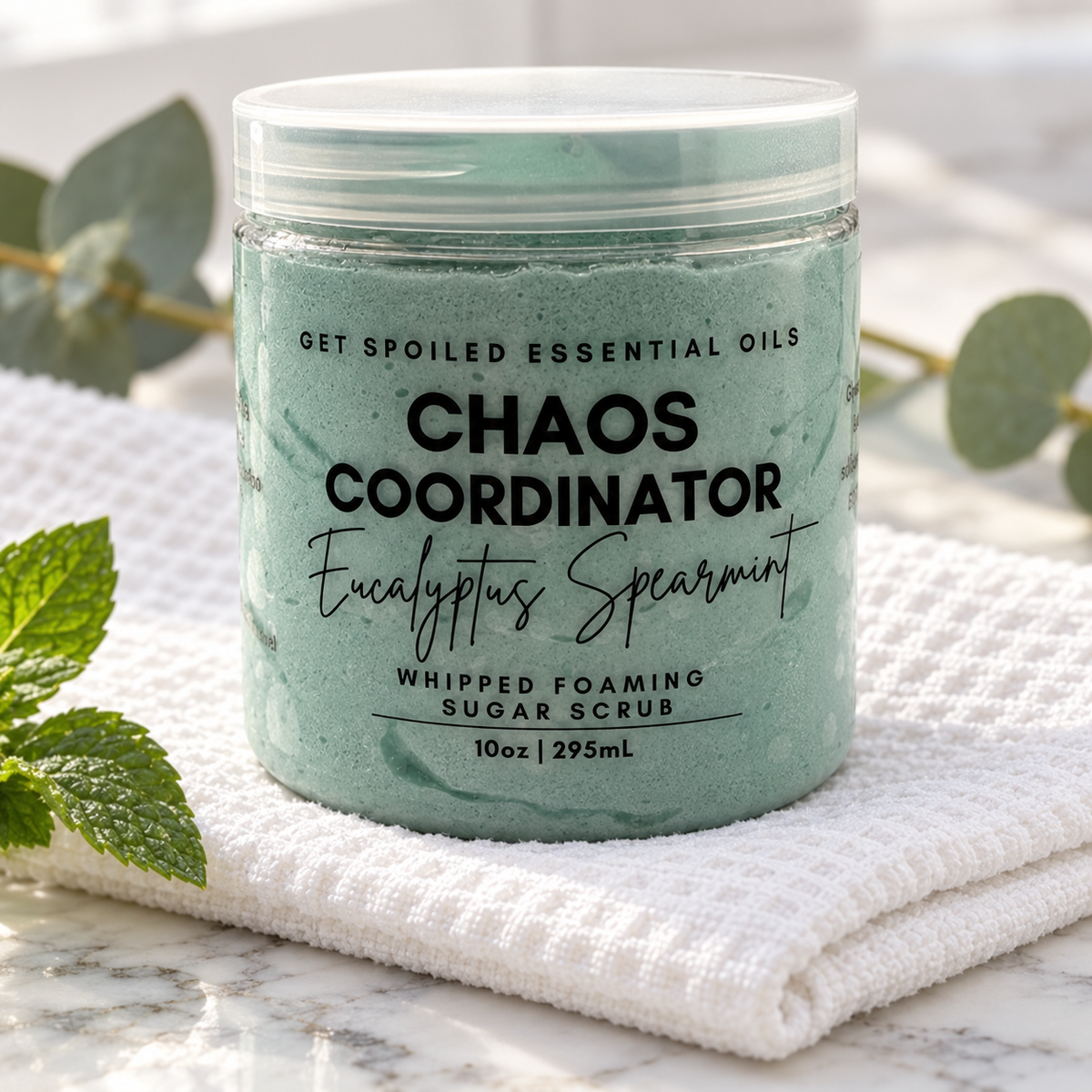 Chaos Coordinator Whipped Foaming Sugar Scrub in Eucalyptus Spearmint