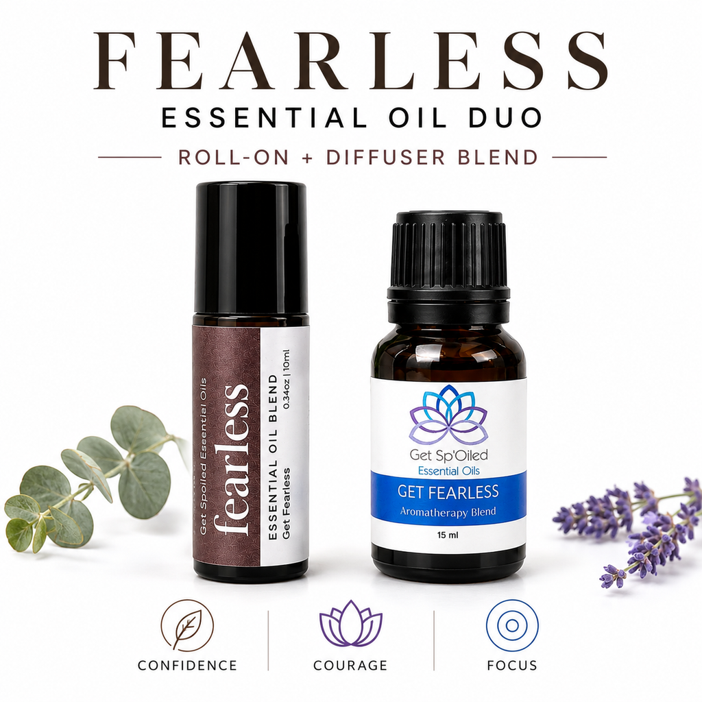 Get Fearless Combo – Essential Oil Blend & Roll-On for Confidence, Self-Esteem and Stress Relief