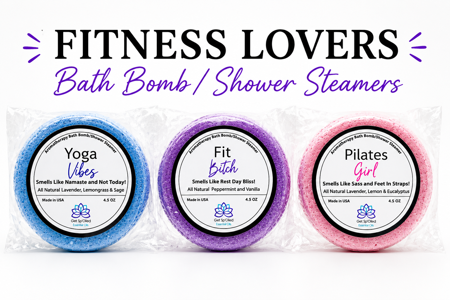 Fitness Lovers Aromatherapy Bath Bomb & Shower Steamer Gift Set