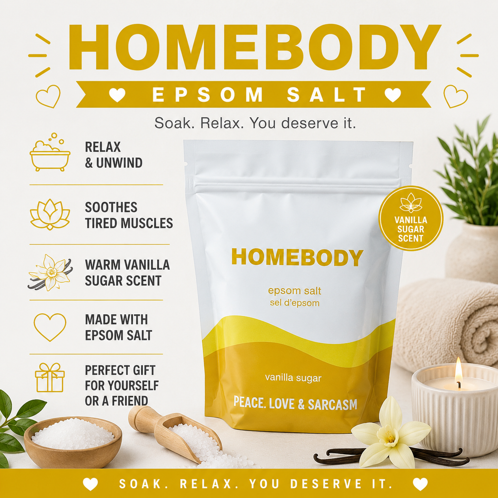 Homebody Epsom Salt Bath Soak – Vanilla Sugar, Cozy Self-Care Spa Gift for Her