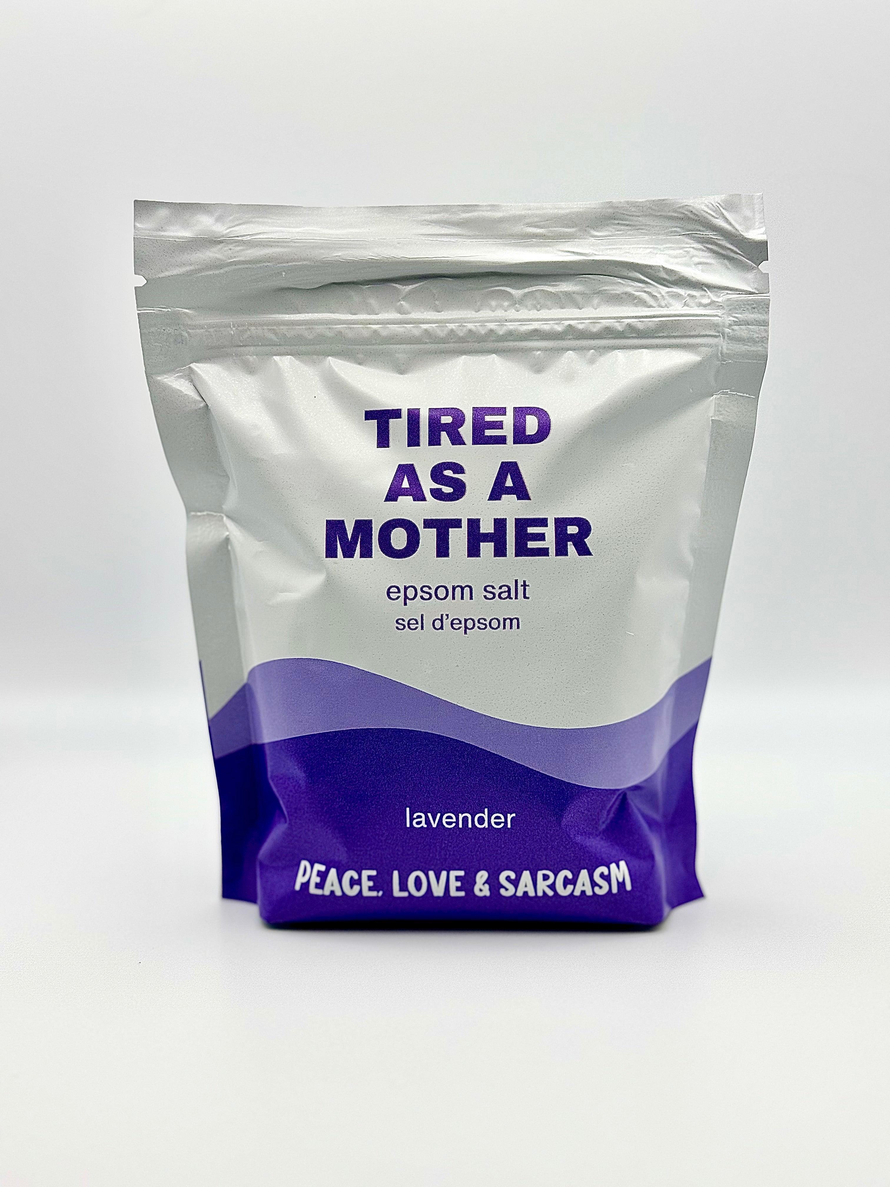 Tired As A Mother Epsom Salt Bath Soak – Lavender, Funny Self-Care Spa Gift for Moms