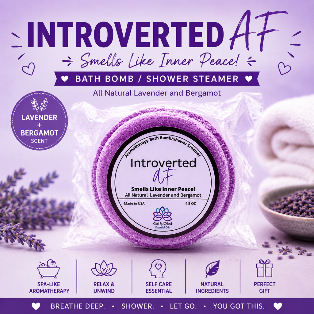 Introverted AF Bath Bomb/Shower Steamer – Lavender & Bergamot, Funny Self-Care Gift for Homebodies