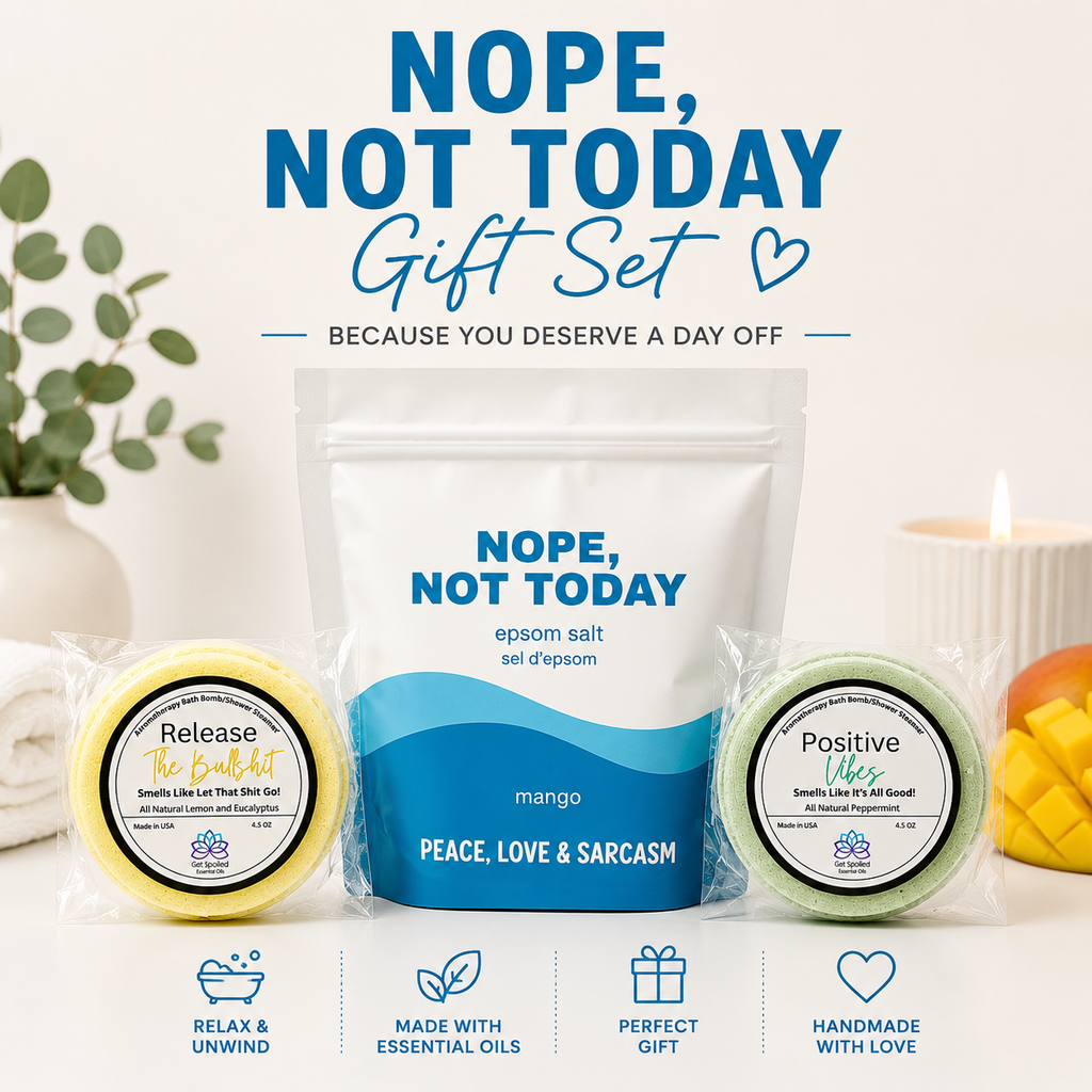 Not Today Epsom Salt Soak and Bath Bomb/Shower Steamer Gift Set