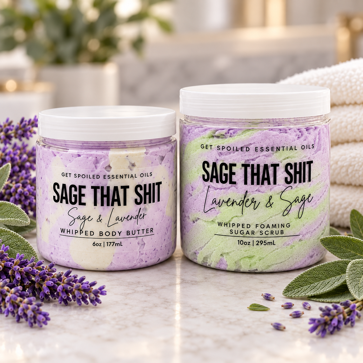 Sage That Shit Whipped Body Butter and Sugar Scrub