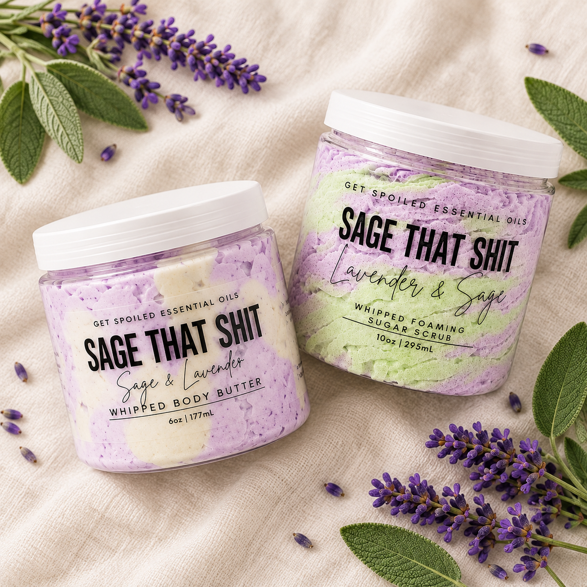 Sage That Shit Whipped Body Butter and Sugar Scrub