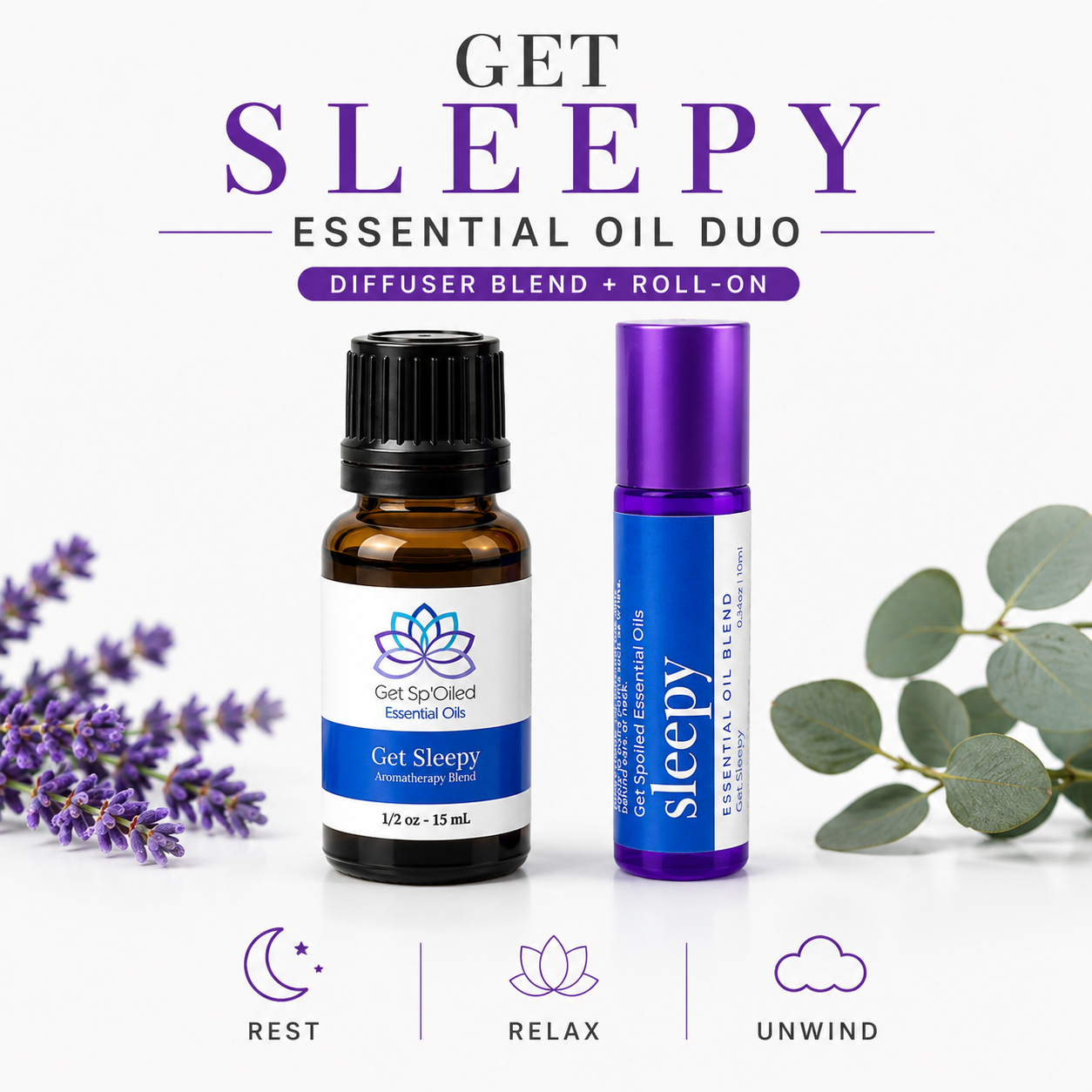 Get Sleepy Essential Oil Blend & Roll On Set