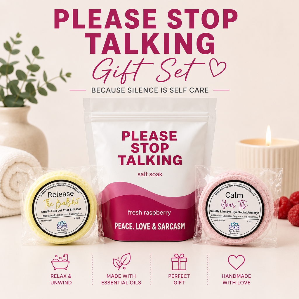 Stop Talking Epsom Salt Soak and Bath Bomb/Shower Steamer Gift Set