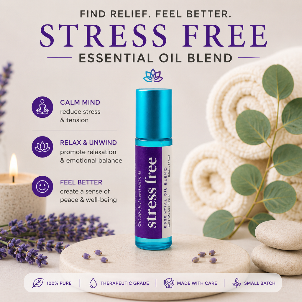 Stress Relief Essential Oil Roll-On – Citrus Aromatherapy  (10mL)
