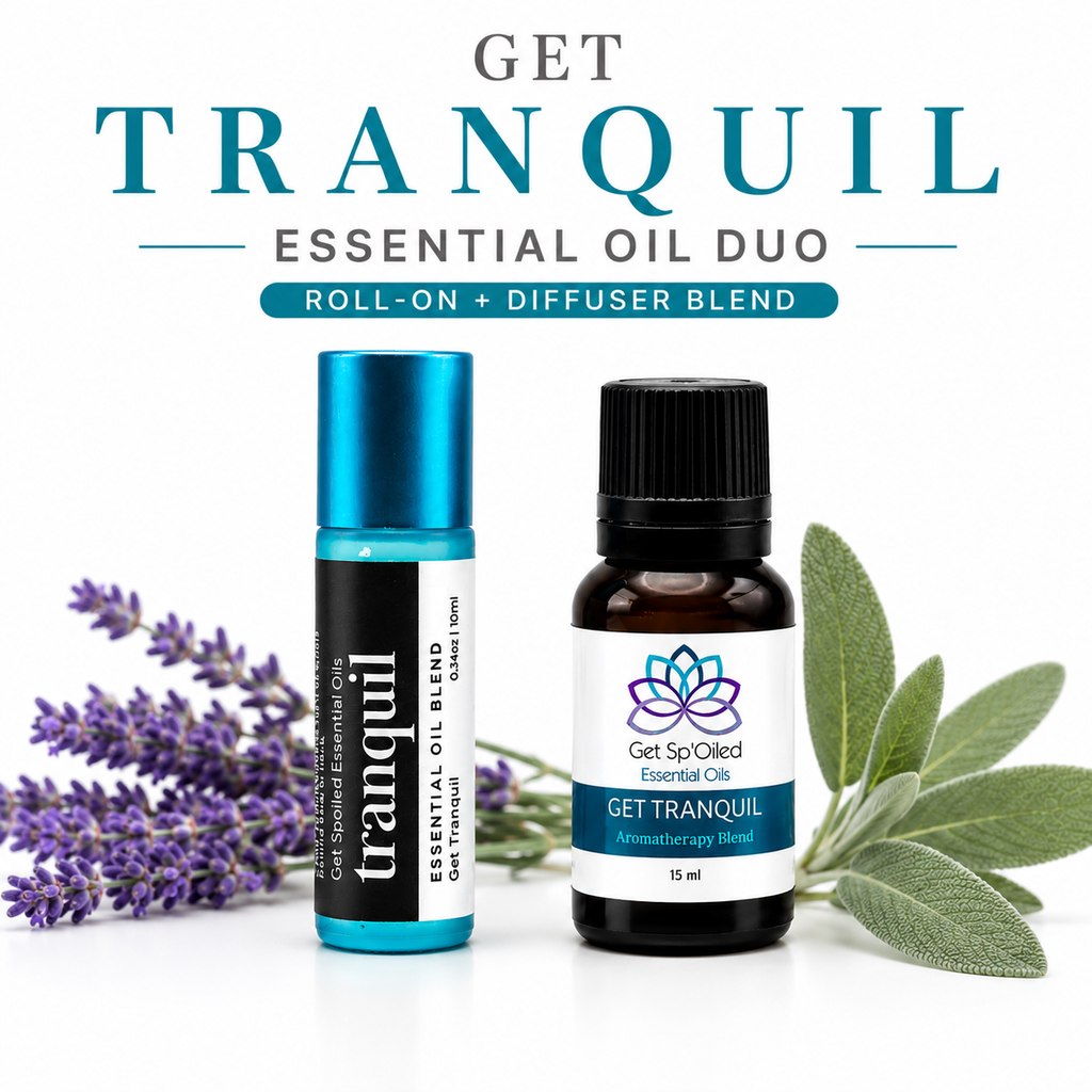 Tranquil Essential Oil Blend Set – Aromatherapy Diffuser & Roll-On