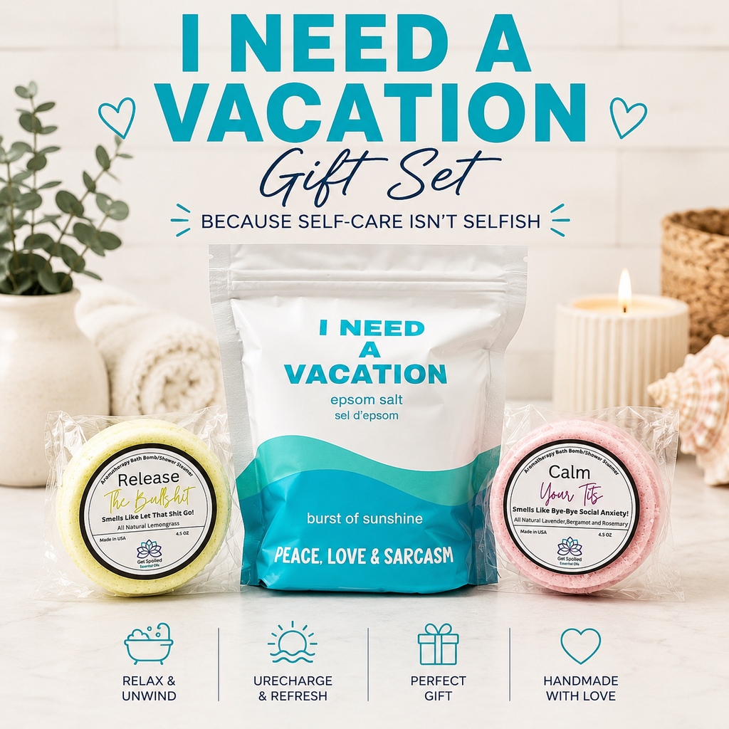 I Need A Vacation Epsom Salt Soak and Bath Bomb/Shower Steamer Gift Set