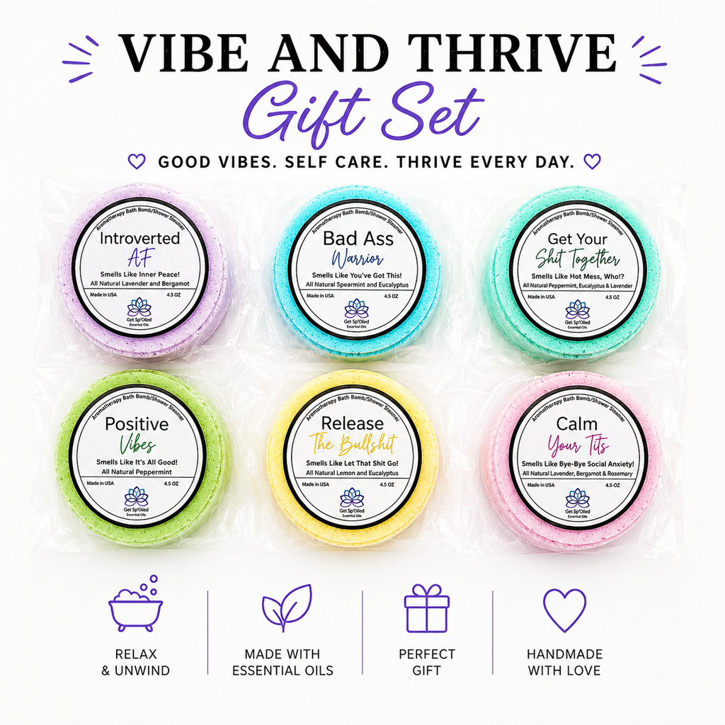 Vibe and Thrive Sassy Bath Bomb/Shower Steamer Gift Set, Funny Self Care