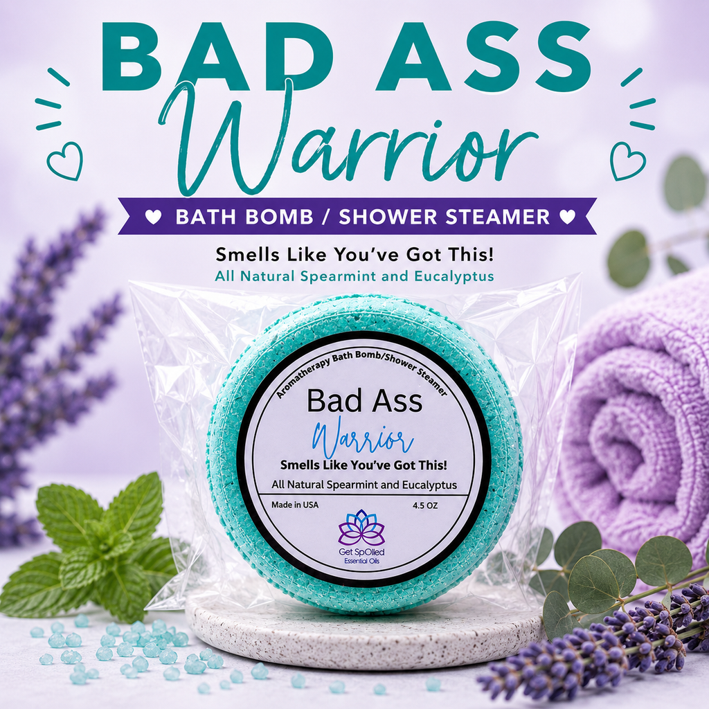 Bad Ass Warrior Bath Bomb/Shower Steamer – Spearmint & Eucalyptus, Funny Self-Care Spa Gift”