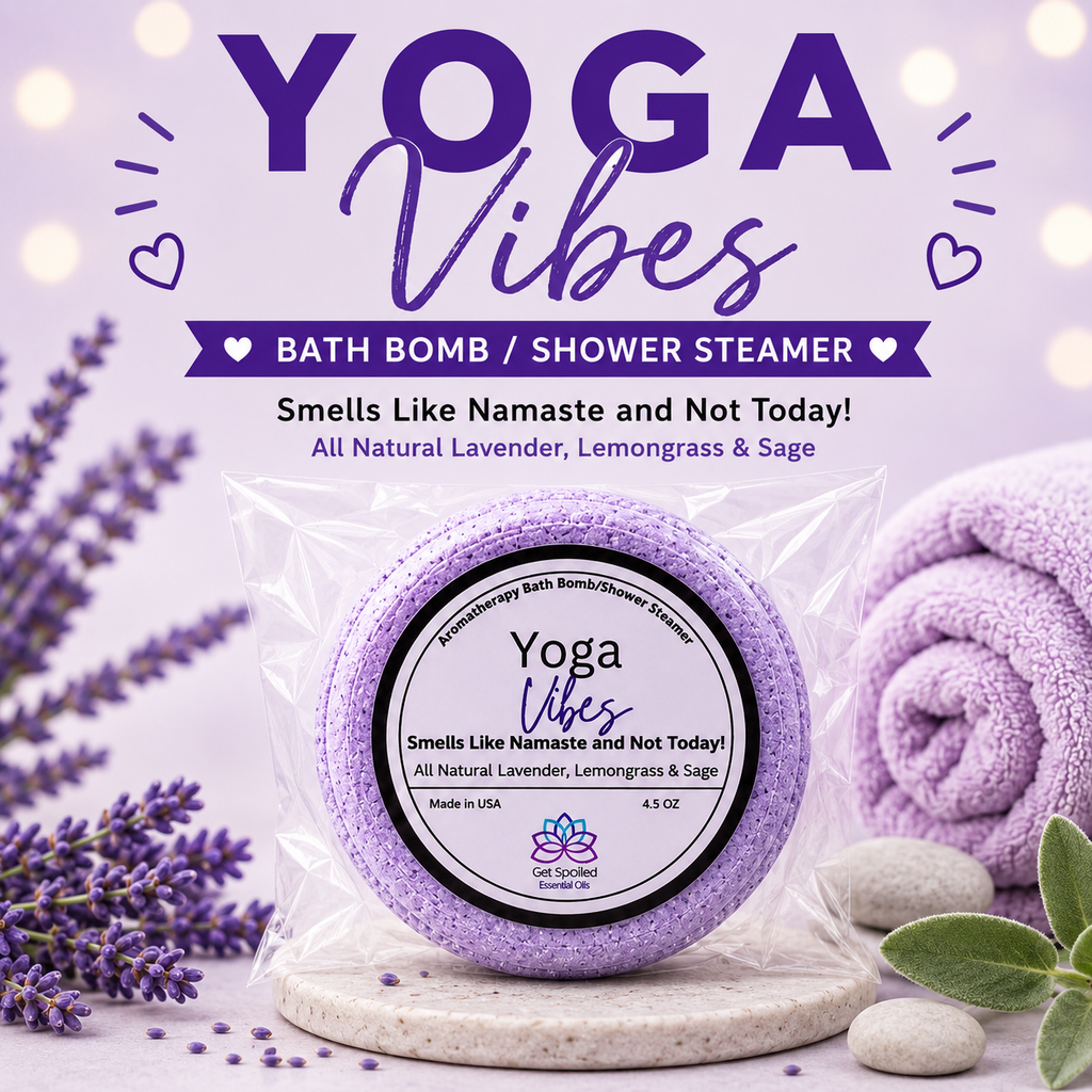Yoga Vibes Bath Bomb/Shower Steamer – Lavender, Sage & Lemongrass, Relaxing Self-Care Spa Gift