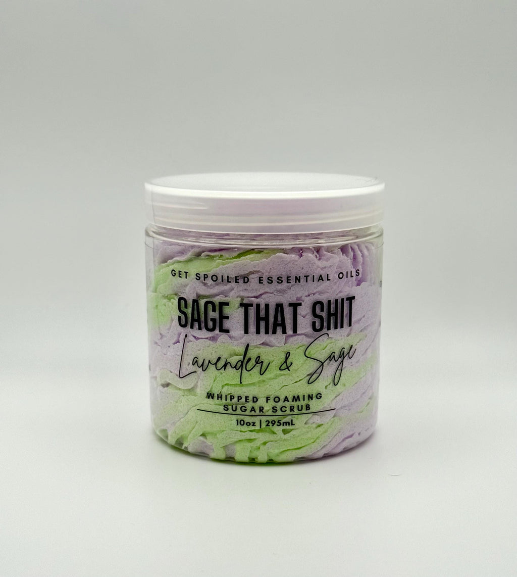 Sage That Shit Lavender Sage Whipped Body Butter & Sugar Scrub Set — Spa Gift