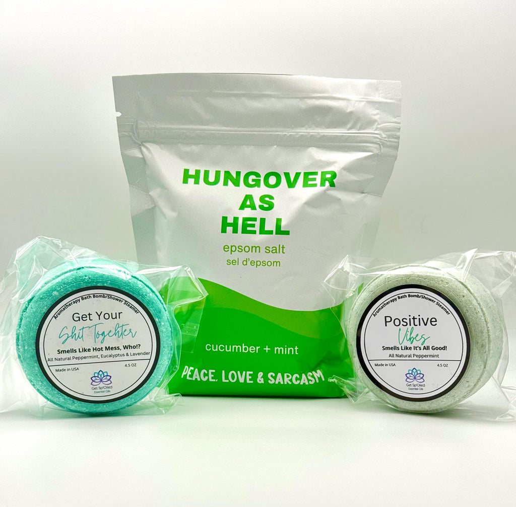 Hangover Recovery Epsom Salt Soak -  Bath Bomb/Shower Steamer Gift Set