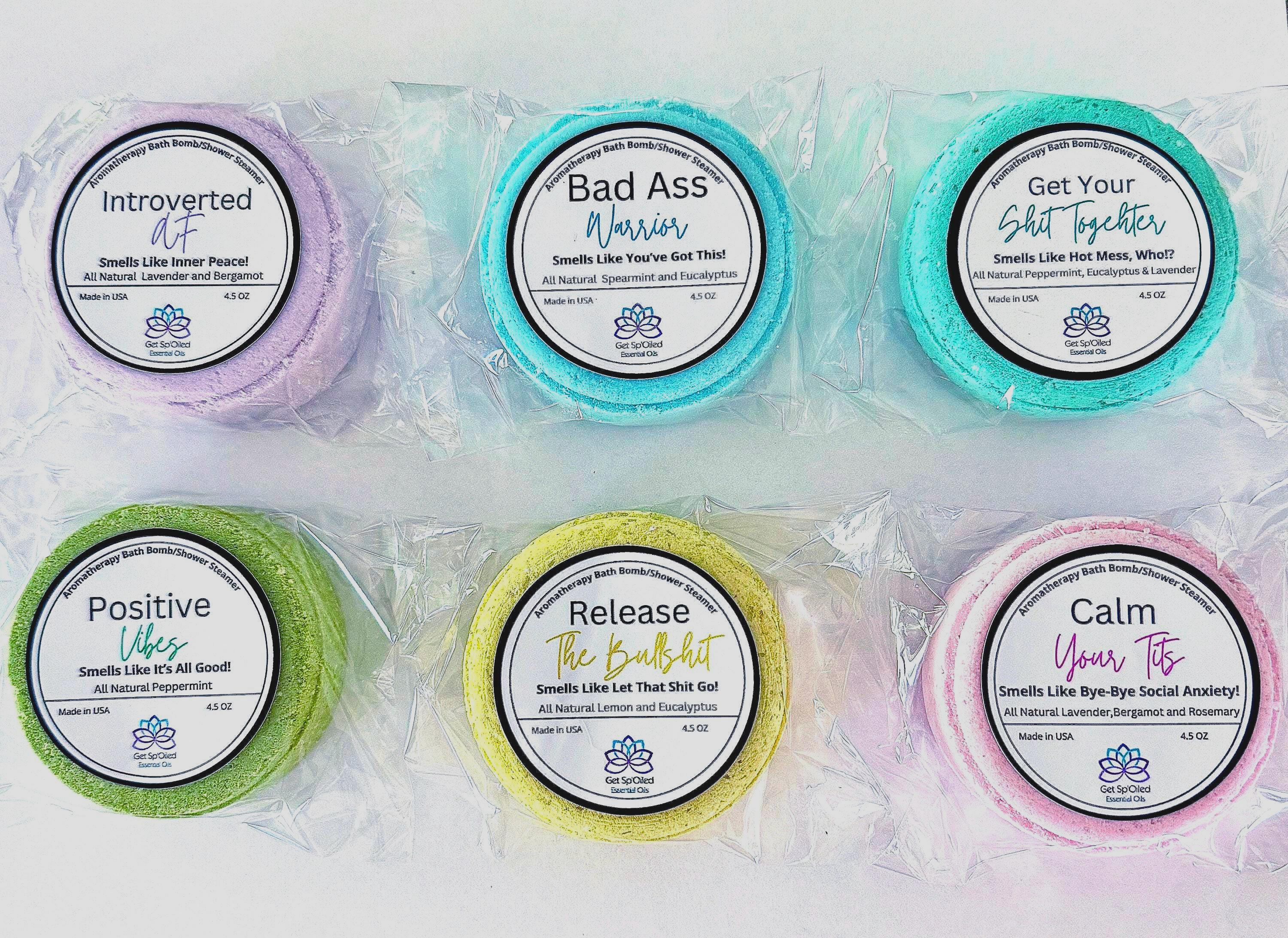 Vibe and Thrive Sassy Bath Bomb/Shower Steamer Gift Set, Funny Self Care