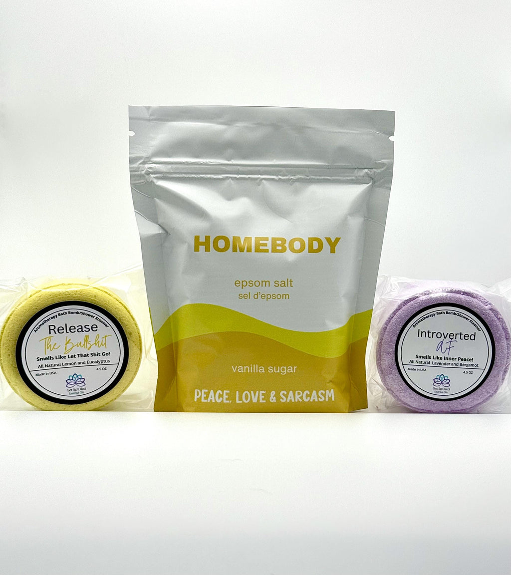 Homebody Epsom Salt Soak and Bath Bomb/Shower Steamer Gift Set