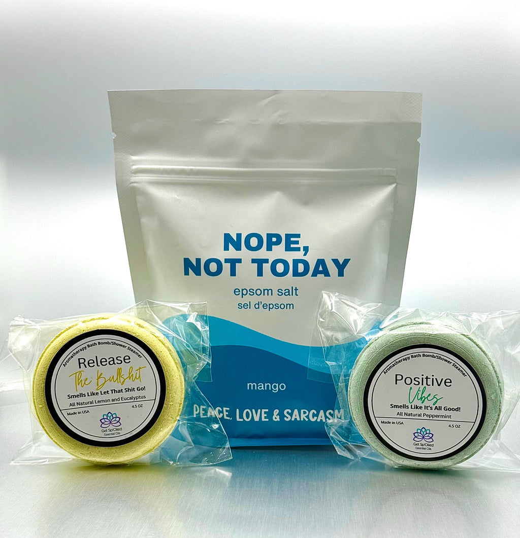 Not Today Epsom Salt Soak and Bath Bomb/Shower Steamer Gift Set