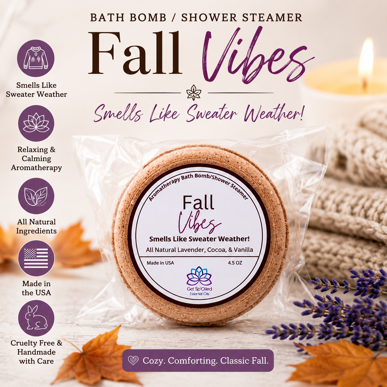 Fall Vibes Bath Bomb/Shower Steamer