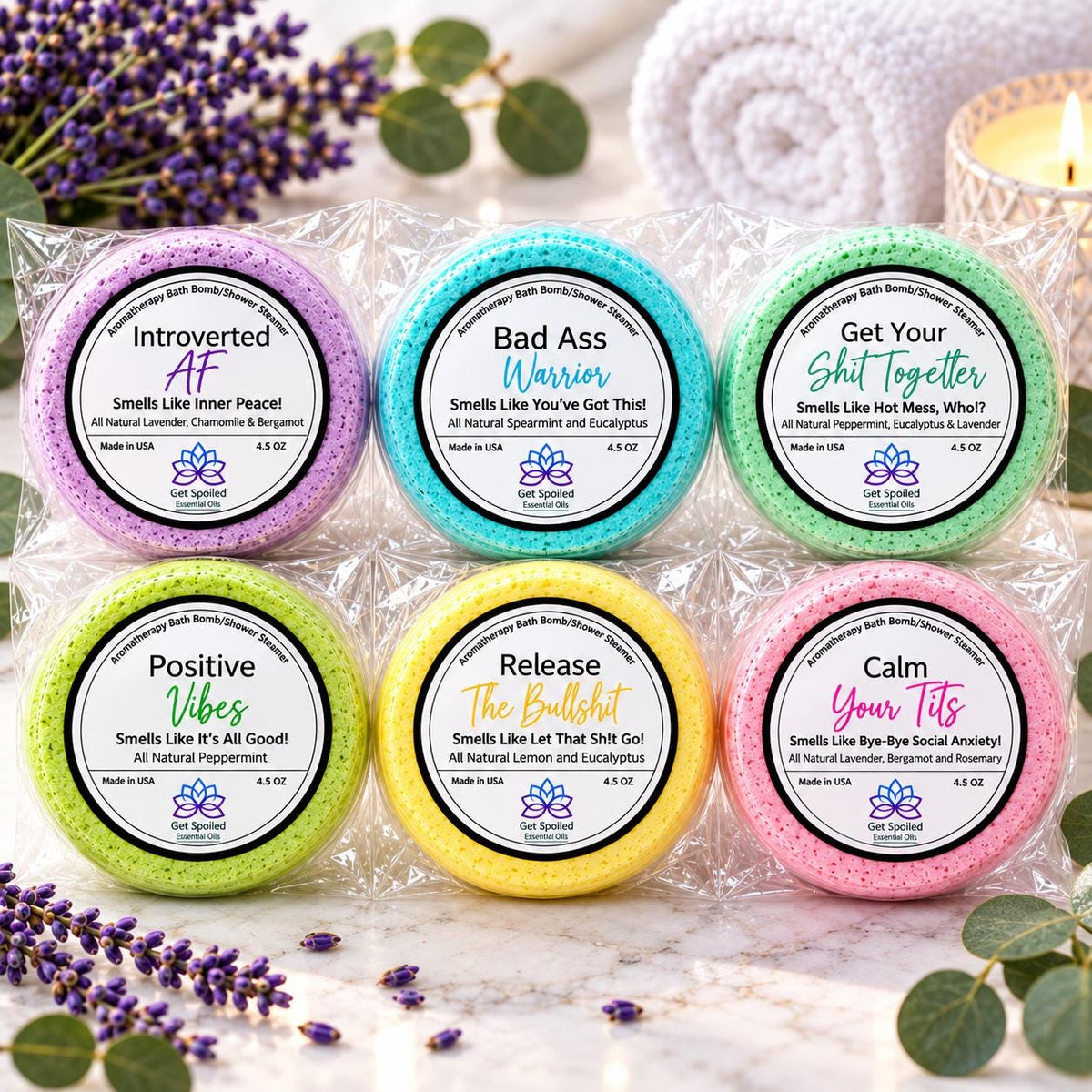 Sassy Bath Bomb & Shower Steamer Gift Set – Six Fizzies