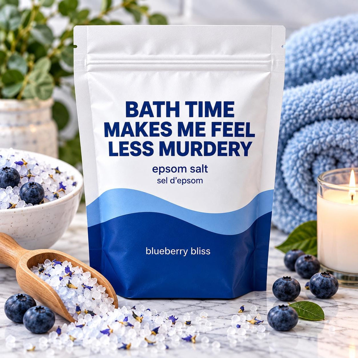 Less Murdery Epsom Salt Bath Soak – Blueberry Bliss