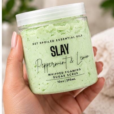 Slay Whipped Foaming Sugar Scrub – Mint & Lemon