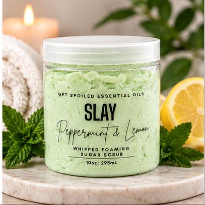 Slay Whipped Foaming Sugar Scrub – Mint & Lemon