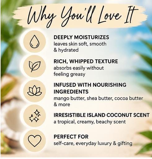 Zen AF Whipped Body Butter – Island Coconut