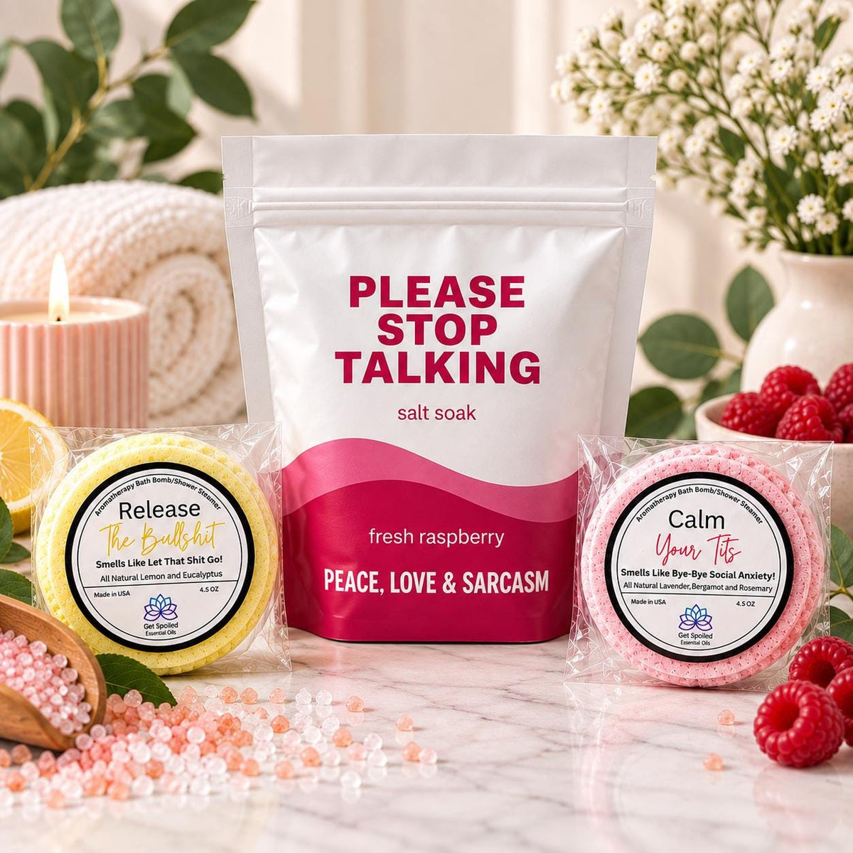 Please Stop Talking Bath Gift Set