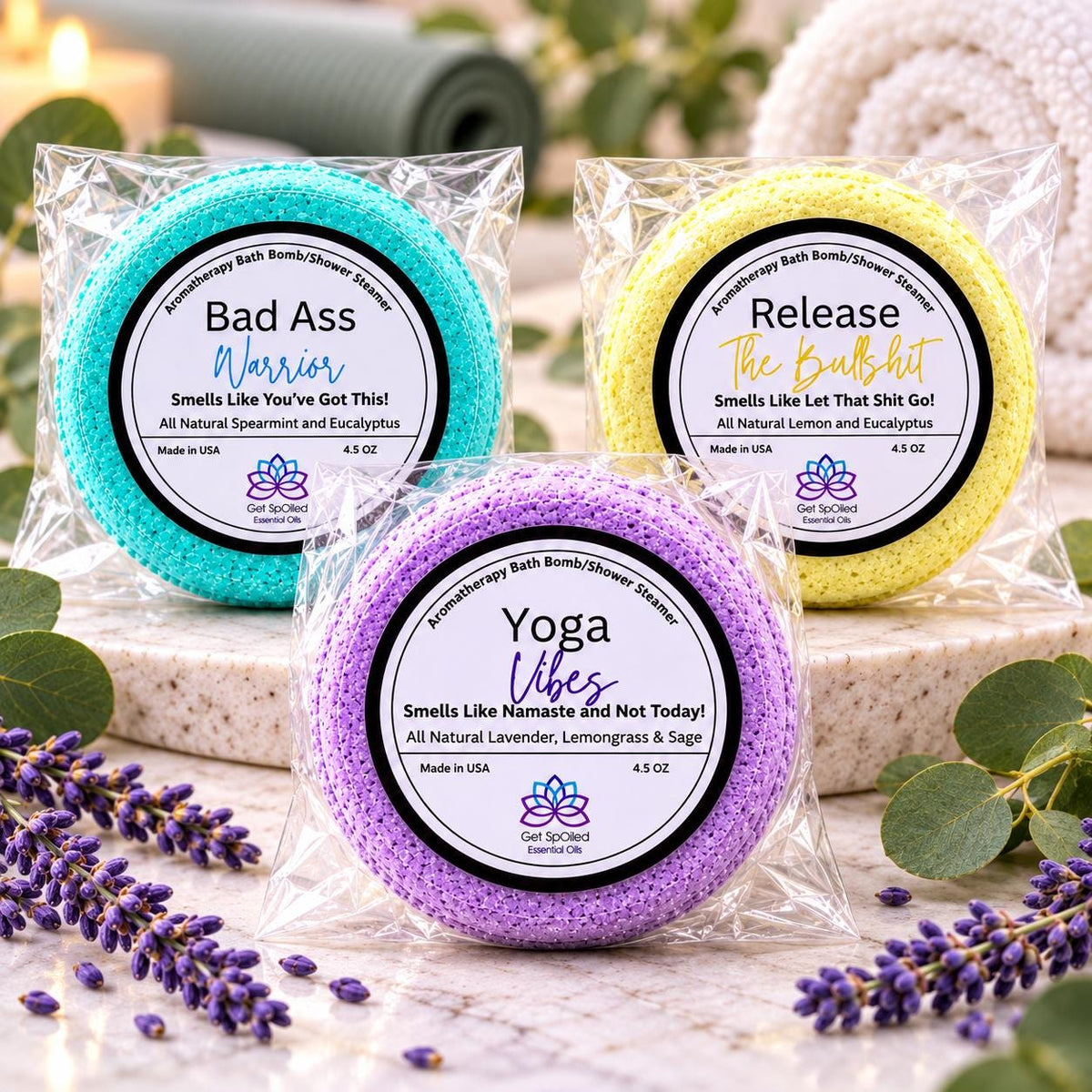 Yoga Bath Bomb & Shower Steamer Gift Set