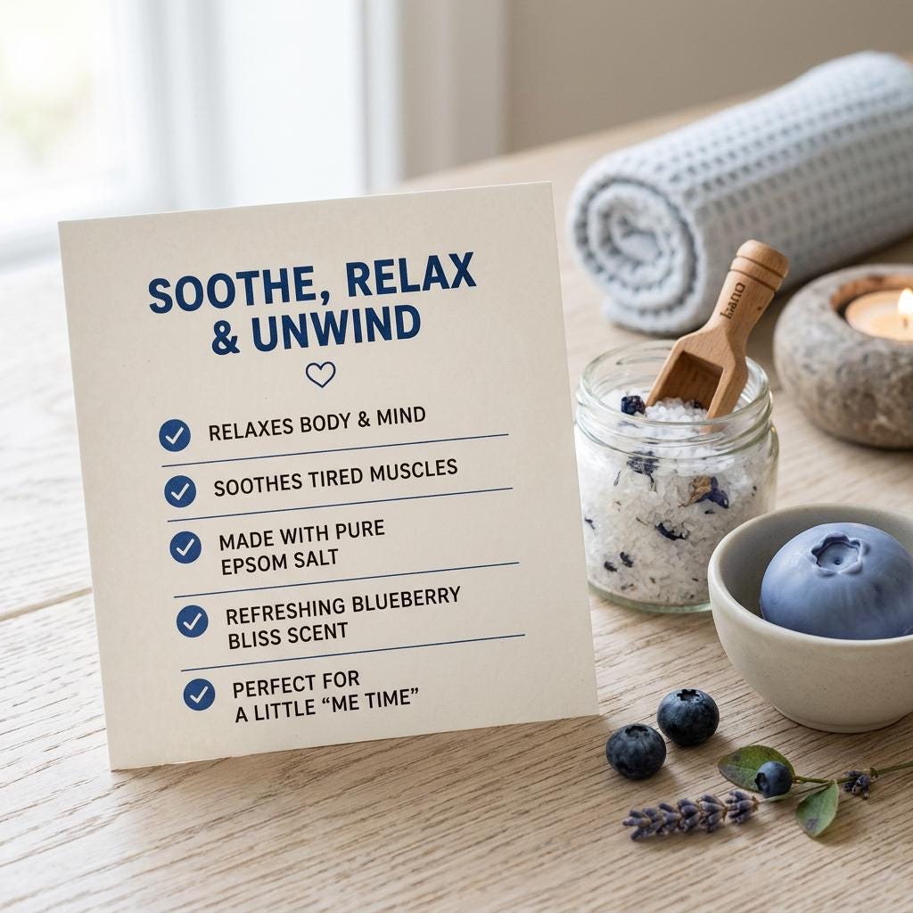 Less Murdery Epsom Salt Bath Soak – Blueberry Bliss