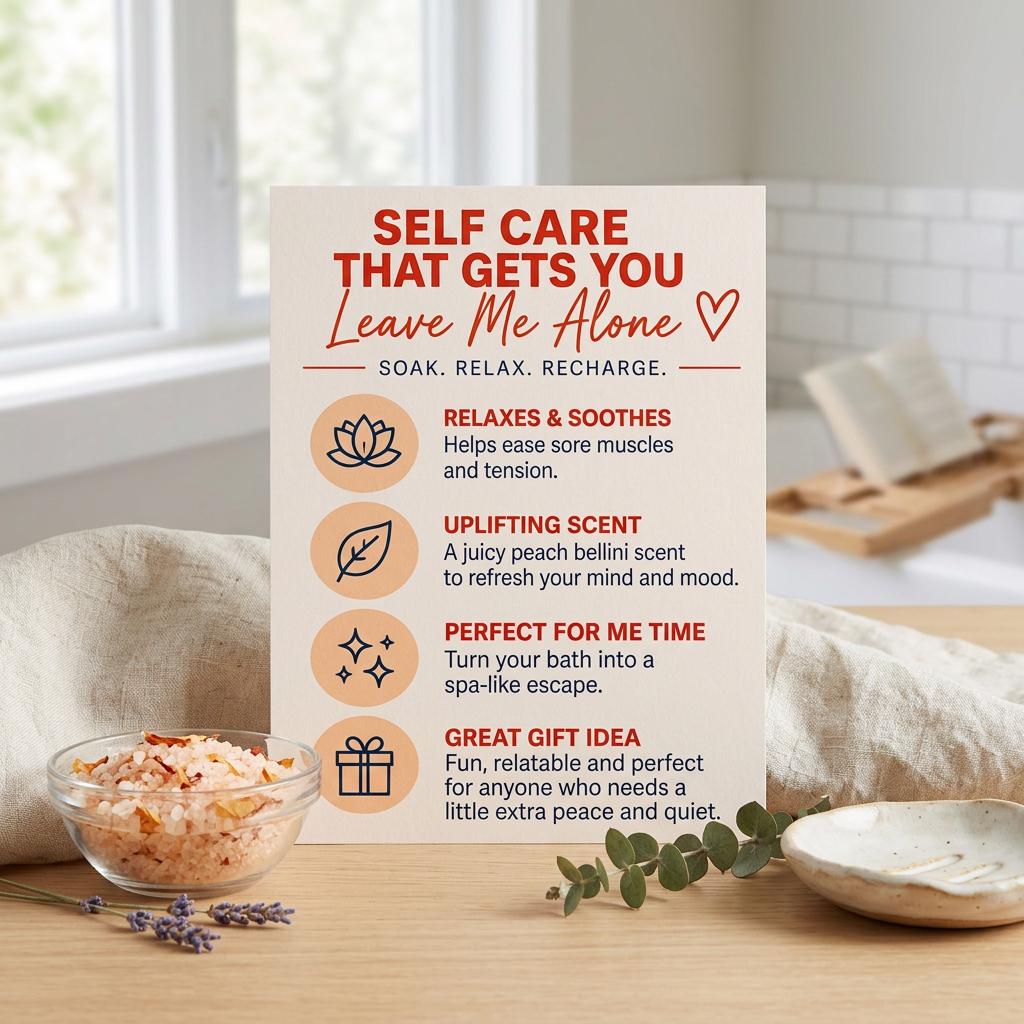 Leave Me Alone Epsom Salt Bath Soak – Peach Bellini