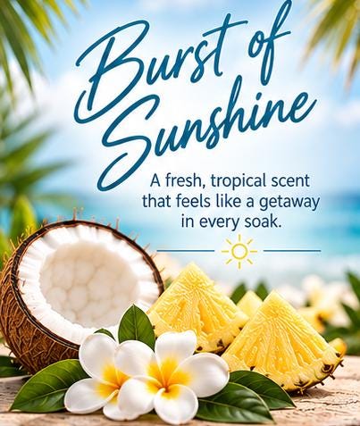 I Need a Vacation Epsom Salt Bath Soak – Burst of Sunshine