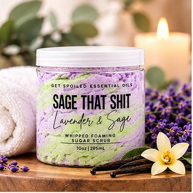 Sage That Shit Whipped Foaming Sugar Scrub – Lavender & Sage