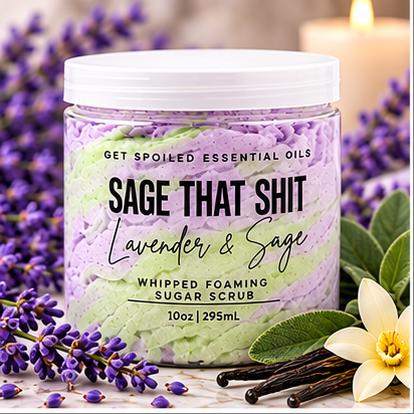 Sage That Shit Whipped Foaming Sugar Scrub – Lavender & Sage