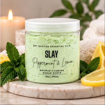 Slay Whipped Foaming Sugar Scrub – Mint & Lemon