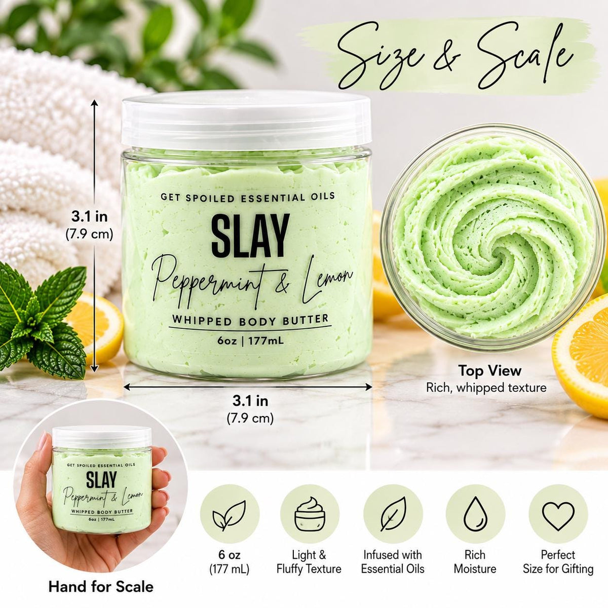 Slay Whipped Body Butter – Peppermint & Lemon