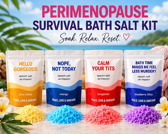 Perimenopause Survival Kit – Four Epsom Salt Bath Soaks