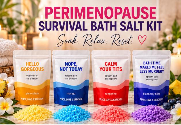 Perimenopause Survival Kit – Four Epsom Salt Bath Soaks