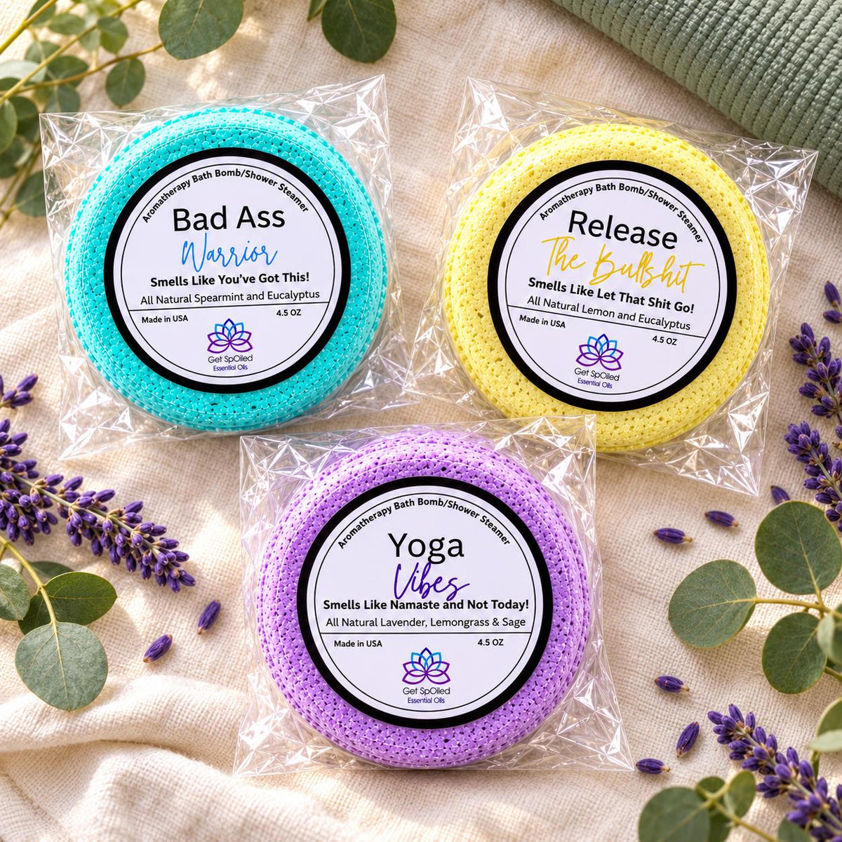Yoga Bath Bomb & Shower Steamer Gift Set