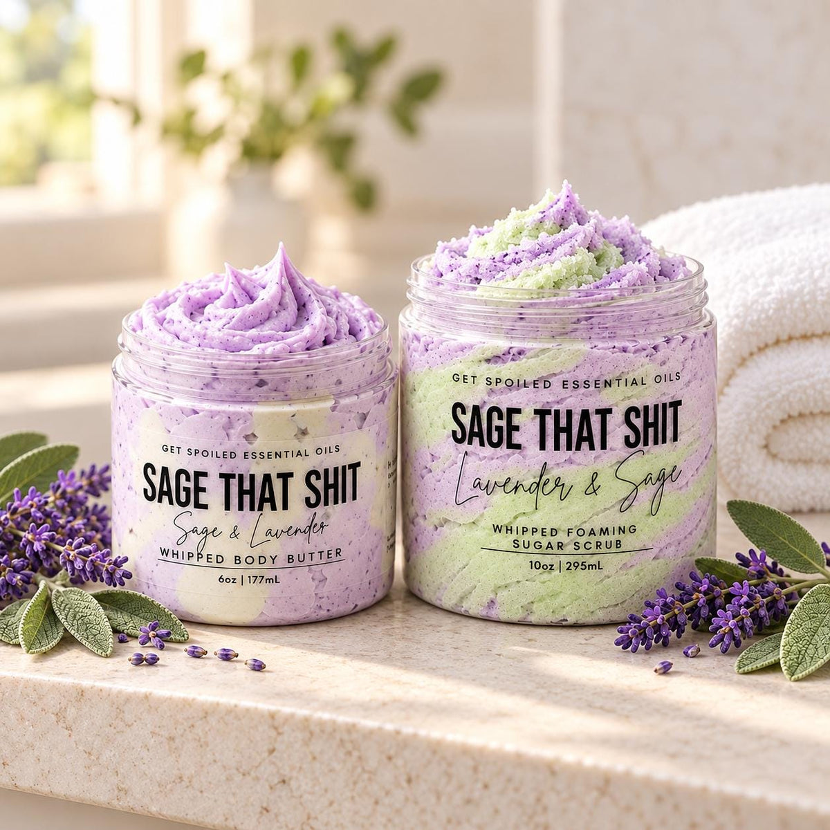 Sage That Shit Body Butter & Sugar Scrub Duo – Lavender & Sage